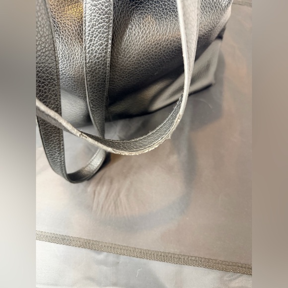 Steve Madden Black Pebbled Faux Leather Tote Bag | Everyday Carryall - Picture 7 of 14